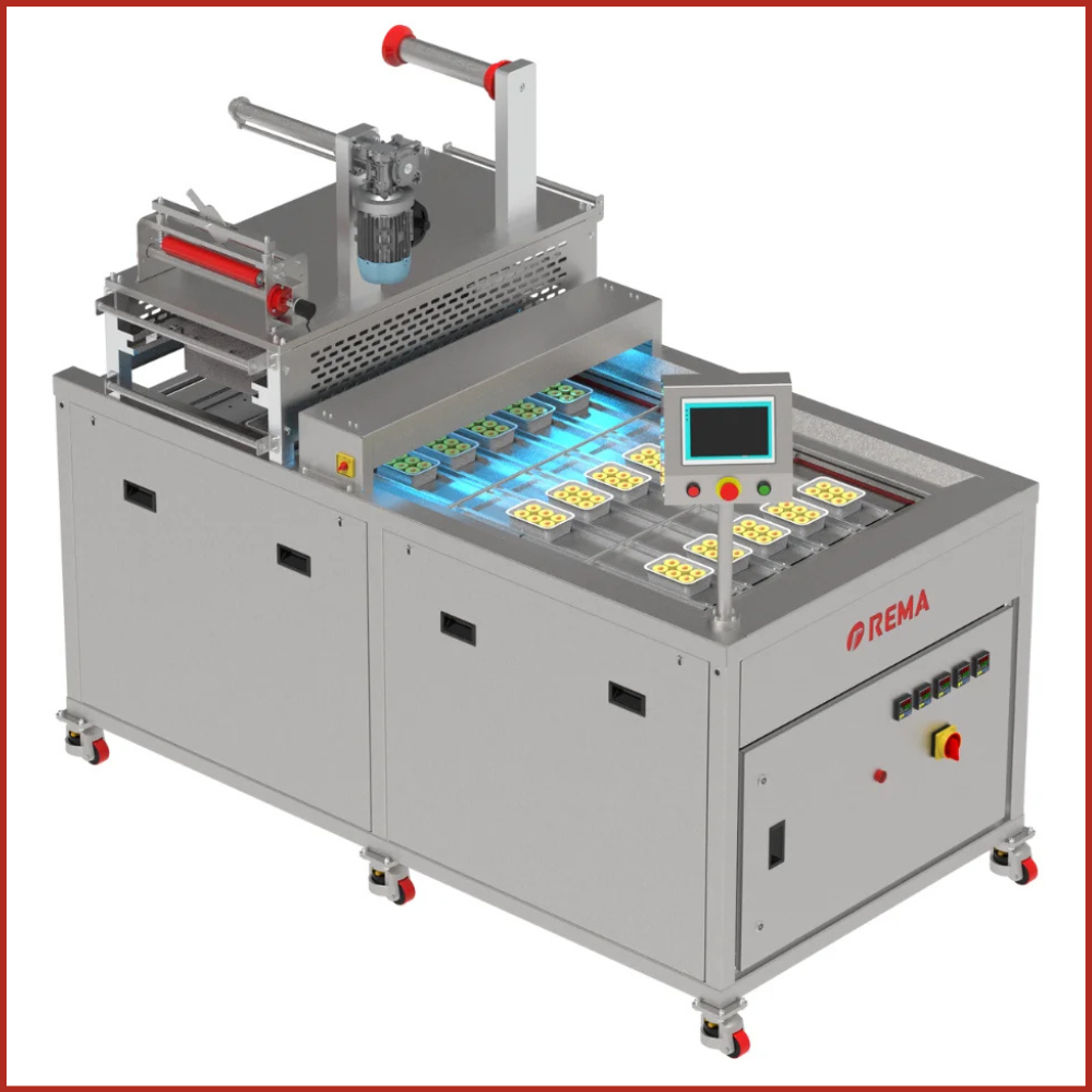 linear type automatic map tray/cup sealing machine
