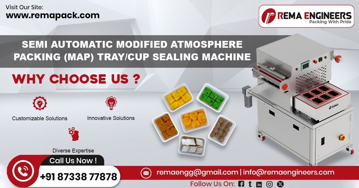 Semi-Automatic Modified Atmosphere Packing Tray/Cup Sealing Machine in Madhya Pradesh