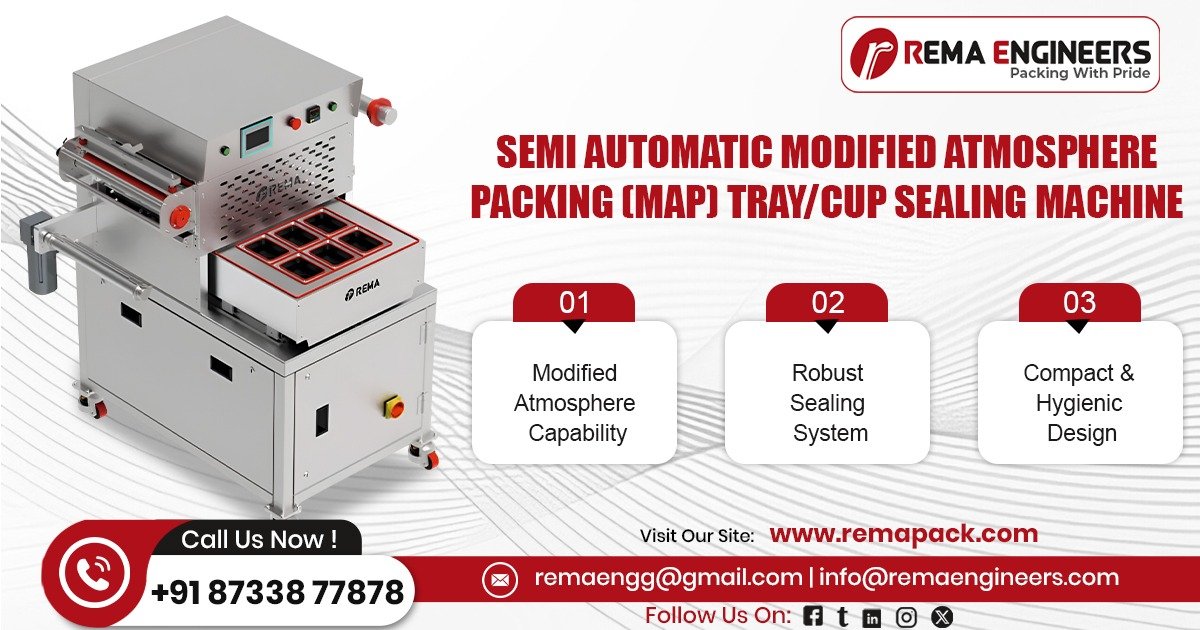 Semi-Automatic Modified Atmosphere Packing (MAP) Tray/Cup Sealing Machine in Assam