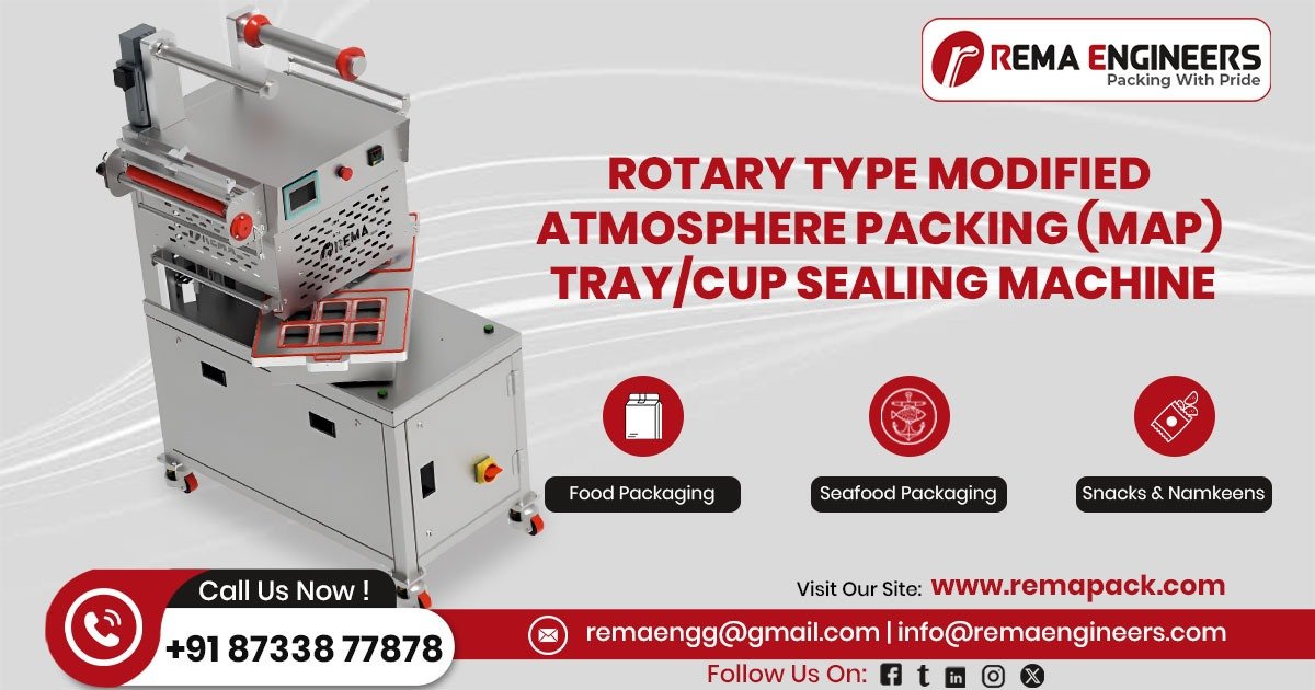 Rotary MAP (Vacuum + Gas) Tray Sealing Machine in Maharashtra