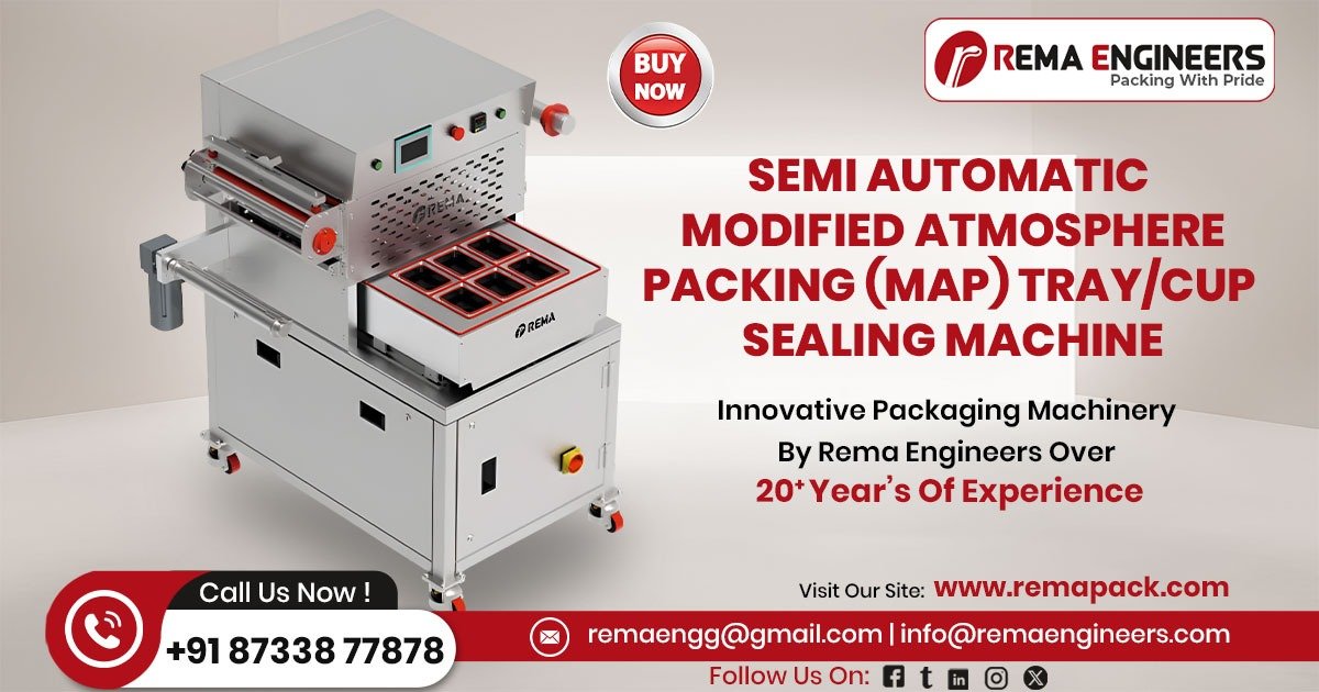 Semi-Automatic Modified Atmosphere Packing Tray/Cup Sealing Machine in Chhattisgarh