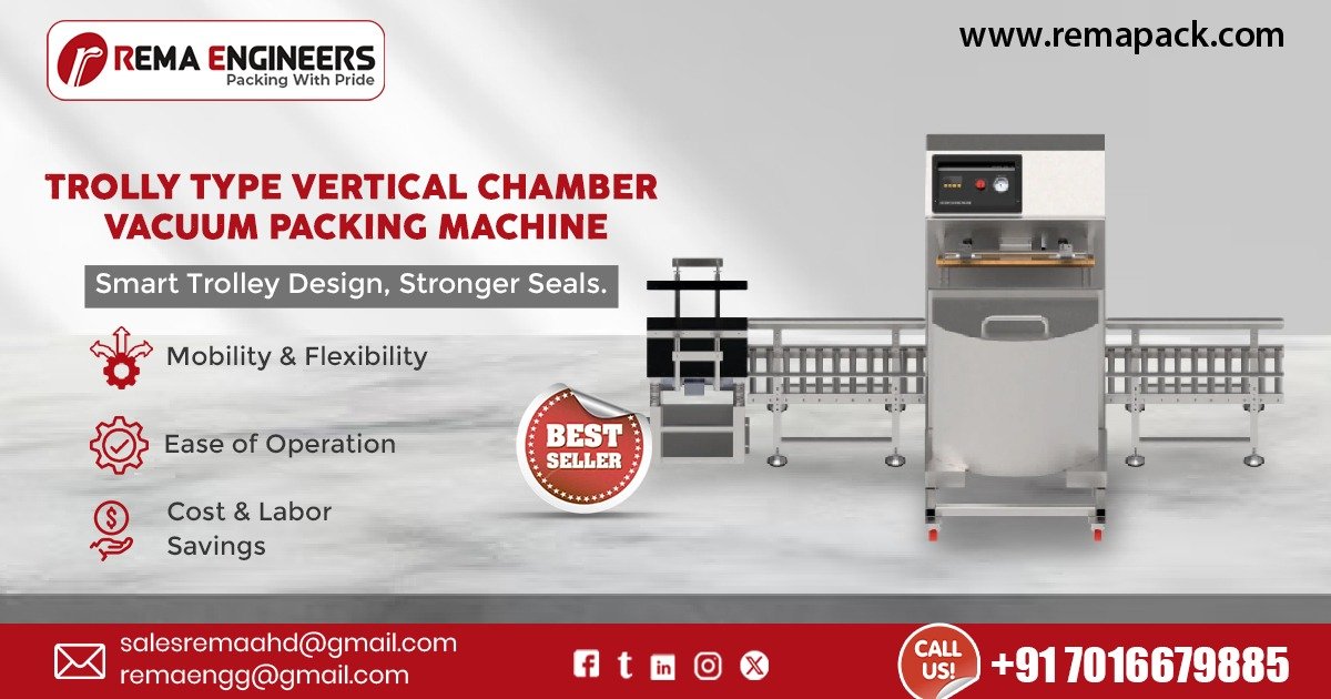 Trolly Type Vertical Chamber Vacuum Packing Machine in Gujarat