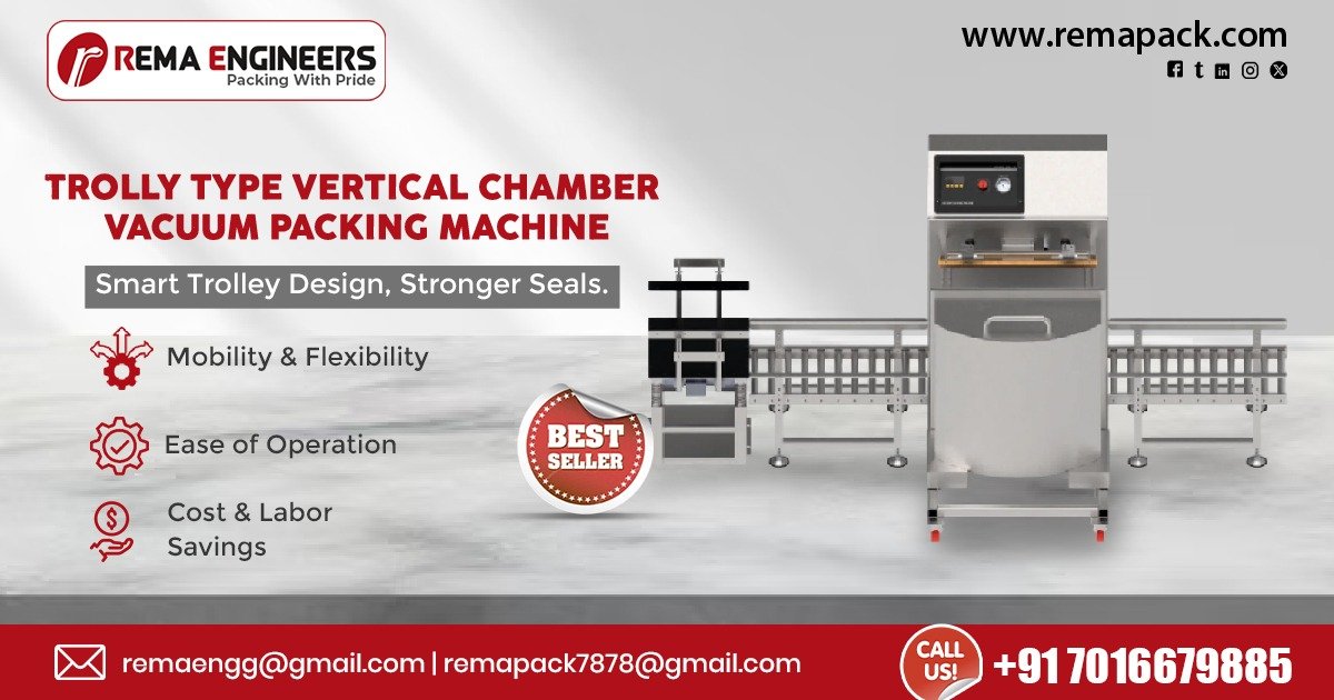 Trolly Type Vertical Chamber Vacuum Packing Machine in Gujarat
