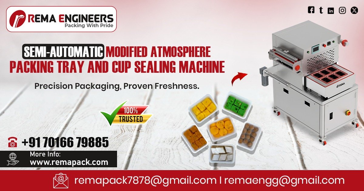 Semi-Automatic Modified Atmosphere Packing Tray and Cup Sealing Machine in Rajasthan