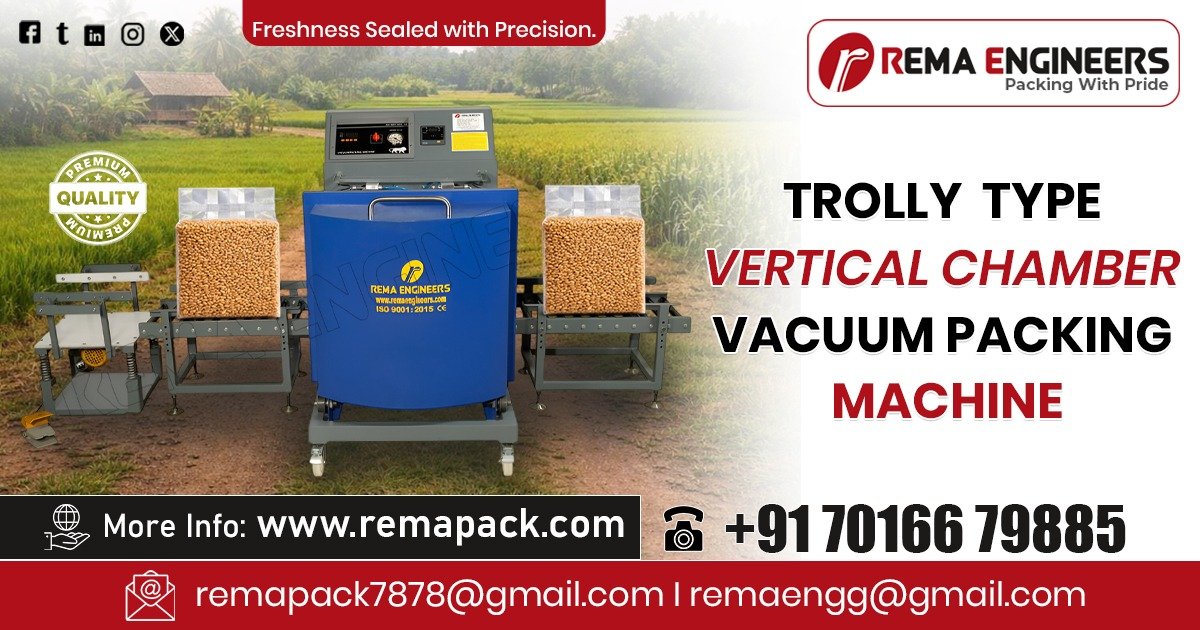 Trolly Type Vertical Chamber Vacuum Packing Machine in Gujarat