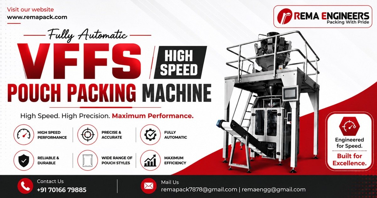 Fully Automatic VFFS High Speed Pouch Packing Machine In Punjab by Rema Engineers