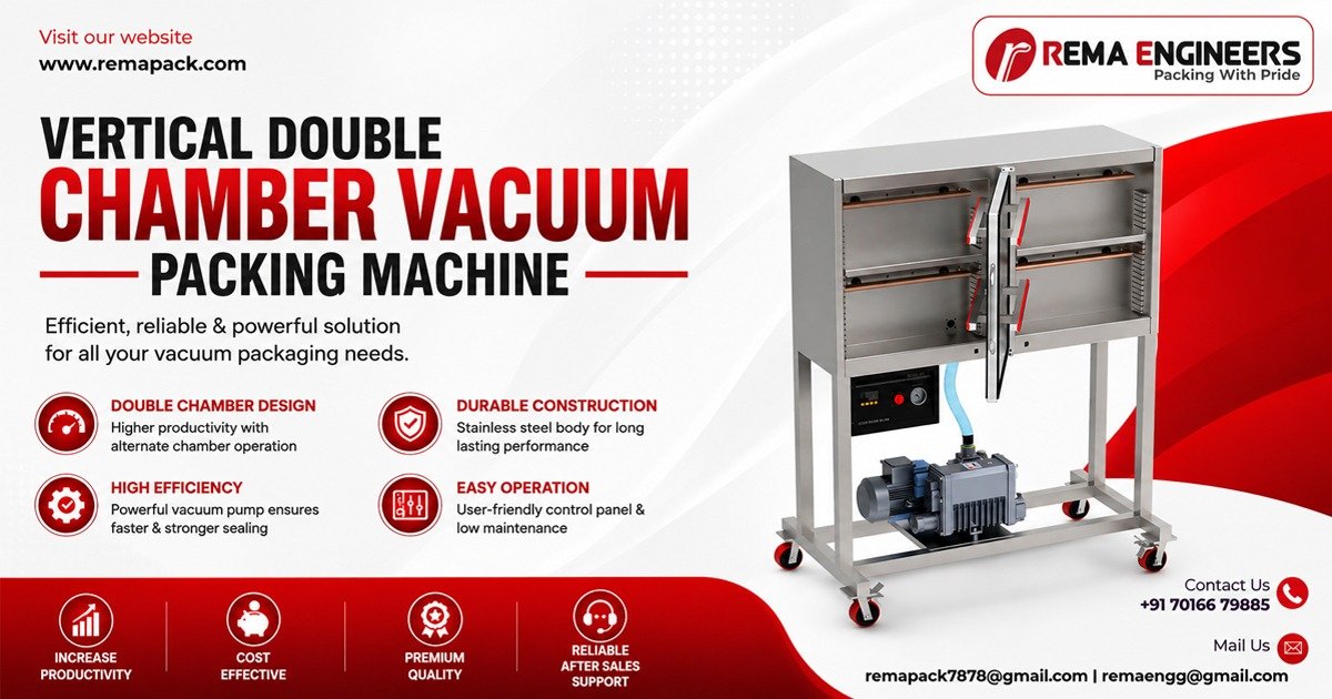 Vertical Double Chamber Vacuum Packing Machine In Rajasthan
