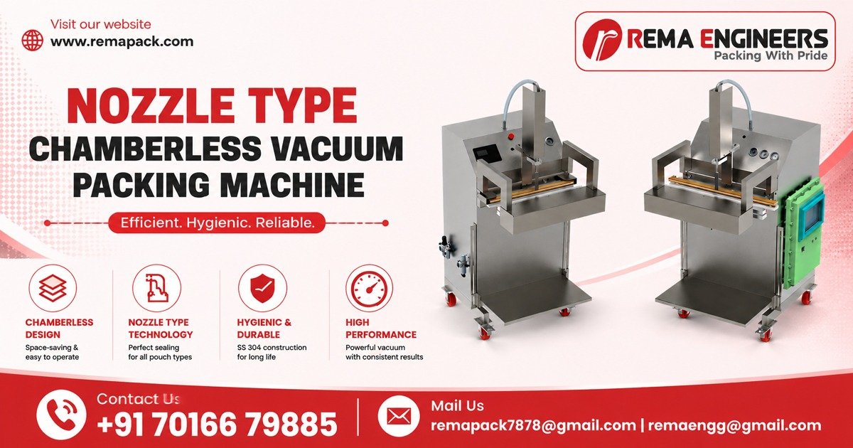 Nozzle Type Chamberless Vacuum Packing Machine In Chhattisgarh | Rema Engineers