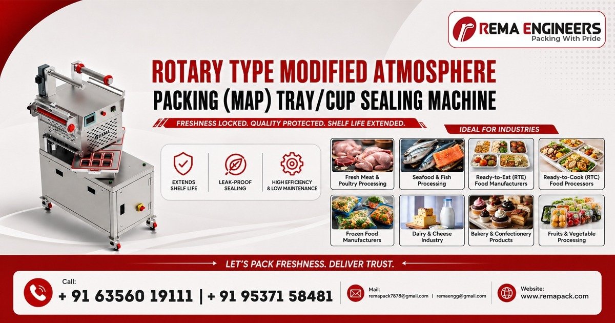 Rotary MAP (Vacuum+Gas) Tray Sealing Machine In United States