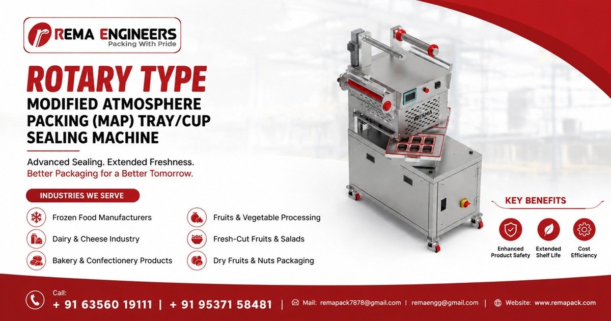 Rotary MAP (Vacuum + Gas) Tray Sealing Machine In Australia