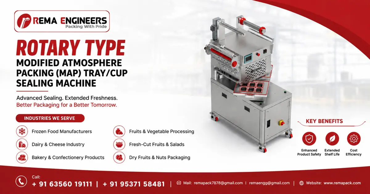 Rotary MAP (Vacuum + Gas) Tray Sealing Machine In Australia