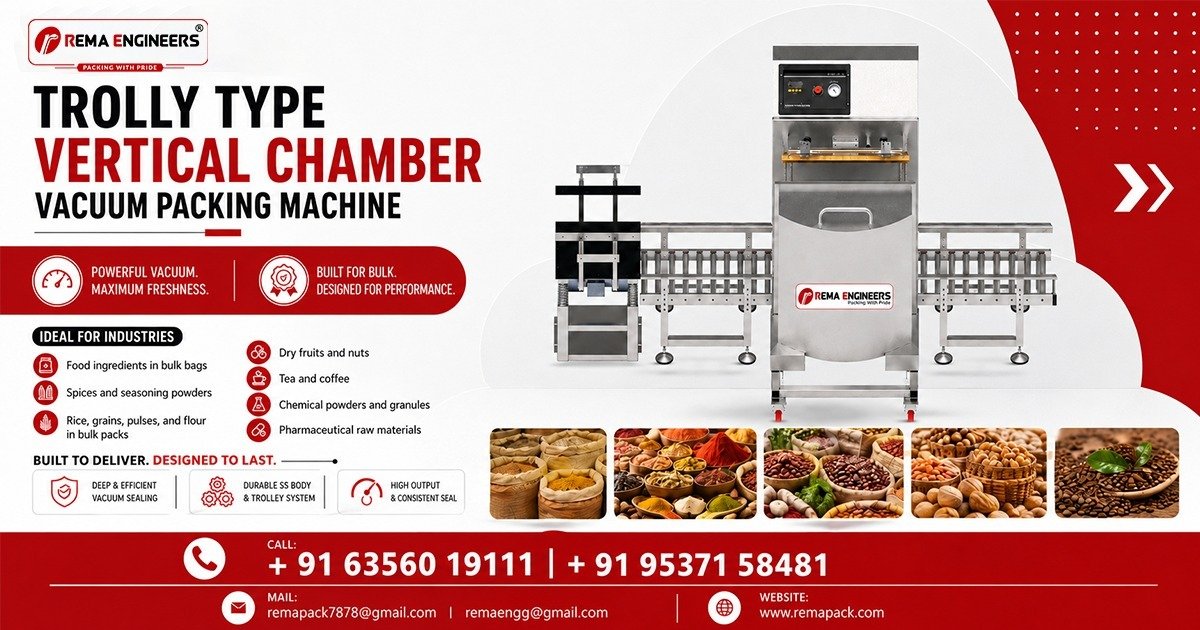Trolly Type Vertical Chamber Vacuum Packing Machine In Assam