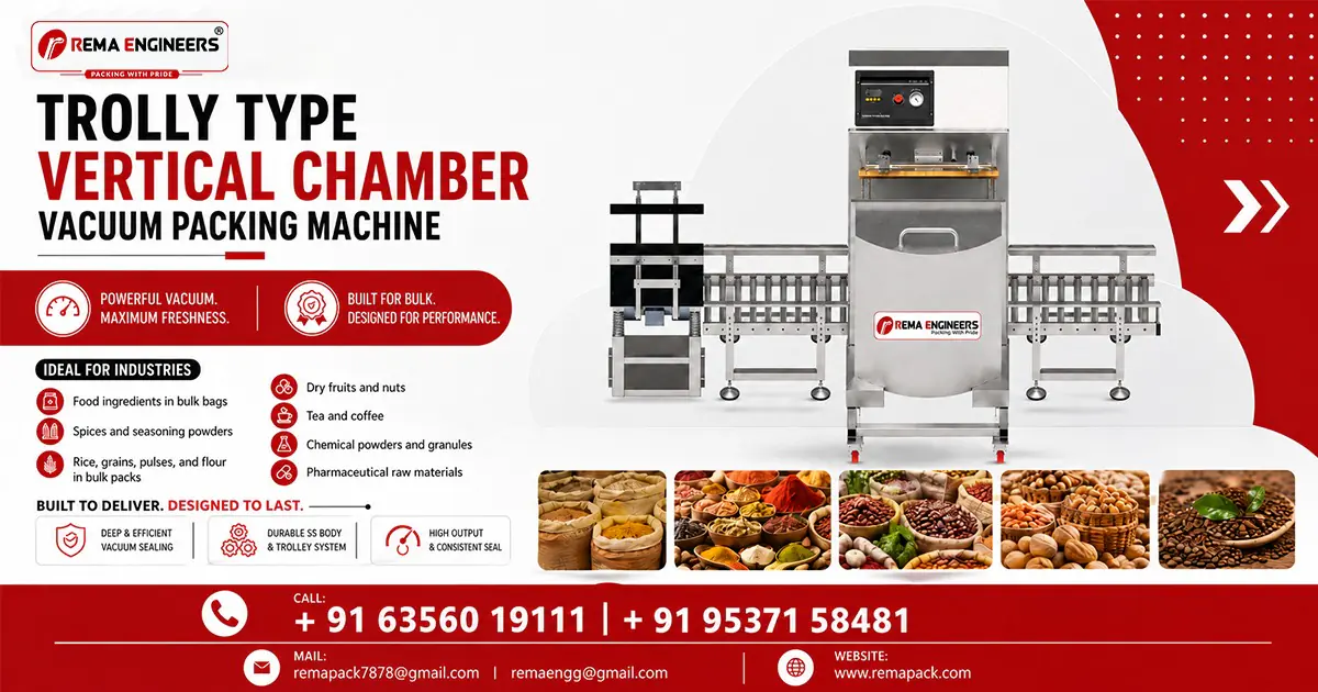 Trolly Type Vertical Chamber Vacuum Packing Machine In Assam