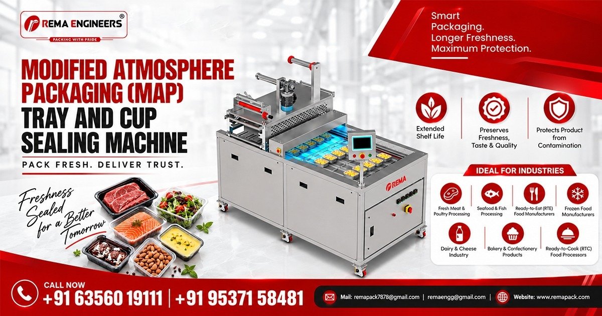 Modified Atmosphere Packaging (MAP) Tray and Cup Sealing Machine In Canada