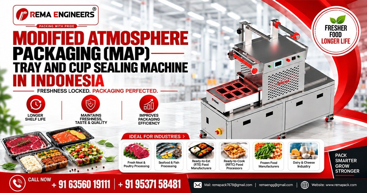Modified Atmosphere Packaging (MAP) Tray and Cup Sealing Machine In Indonesia