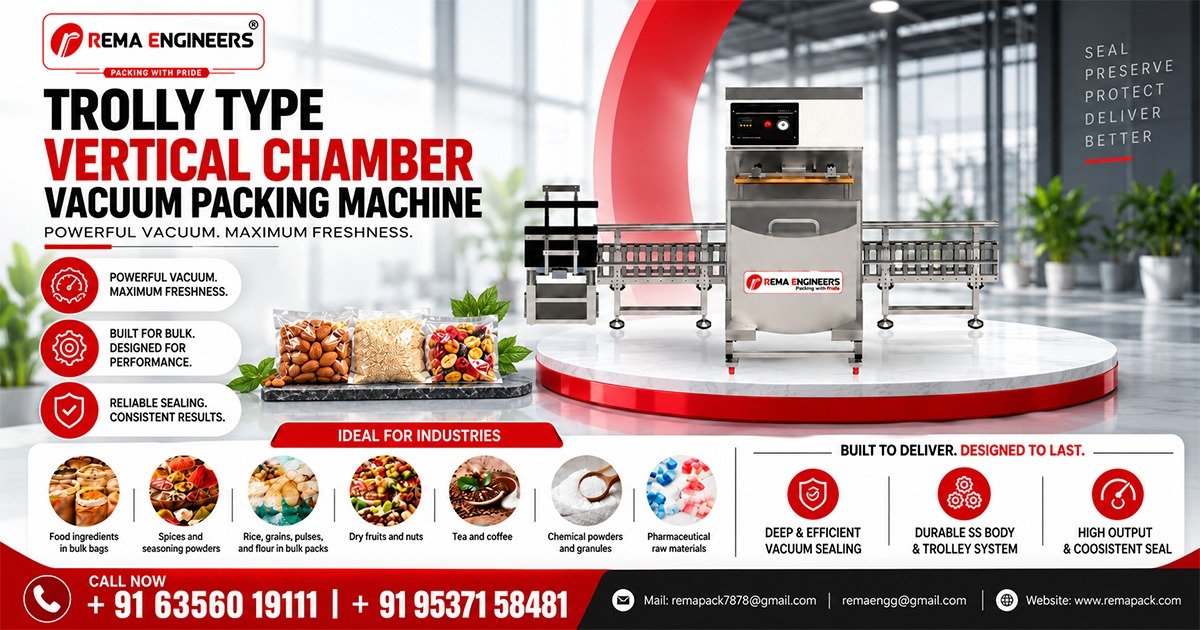 Trolly Type Vertical Chamber Vacuum Packing Machine In Odisha