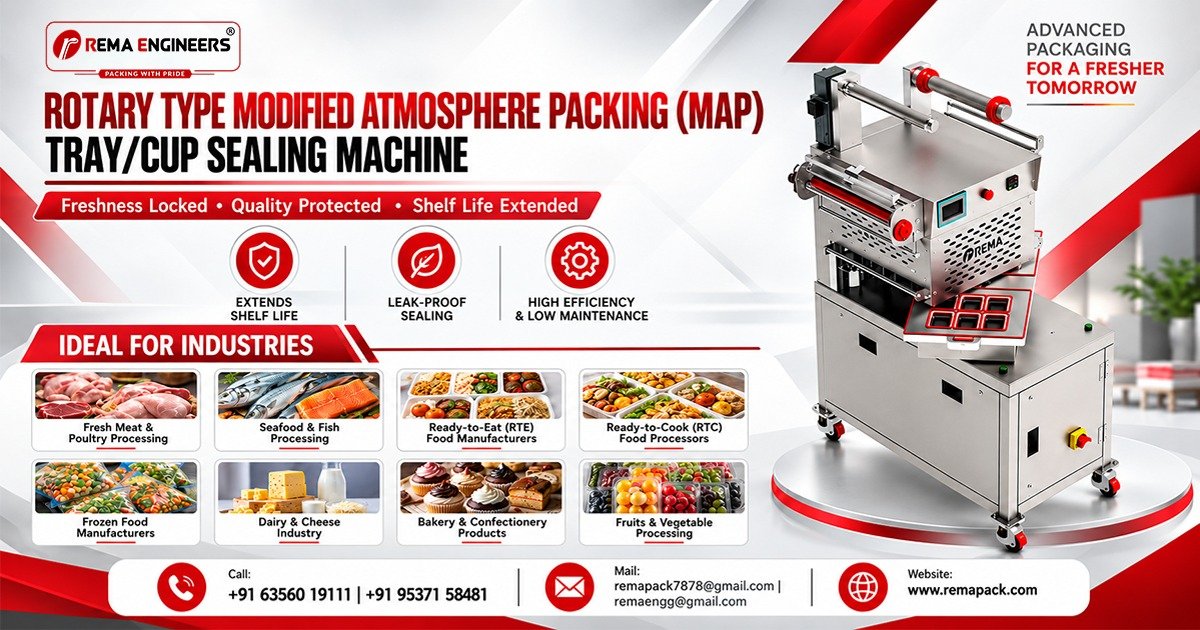 Rotary MAP (Vacuum+Gas) Tray Sealing Machine In Bihar