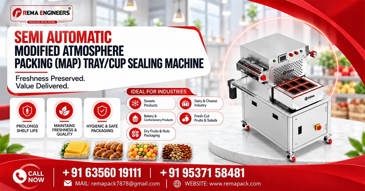 Semi-Automatic Modified Atmosphere Packing Tray and Cup Sealing Machine in Saudi Arabia